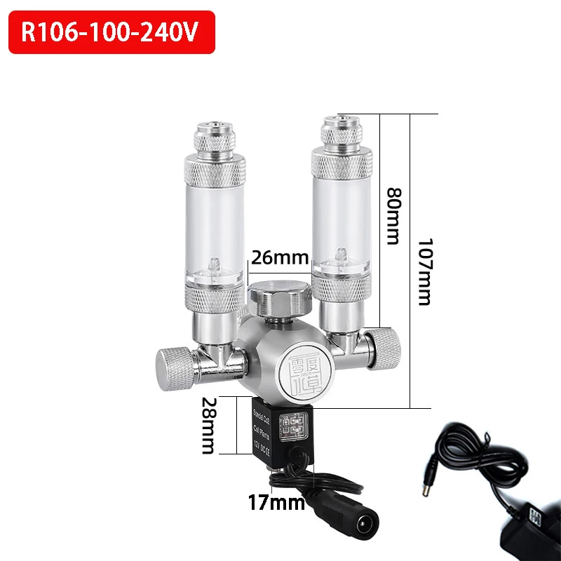 ZRDR DIY Aquarium CO2 Regler Magnetventil Seifenblasenmesser Pflanze Wasser Gras TankCO2 Reaktionskontrollsystem Druckminderventil 3