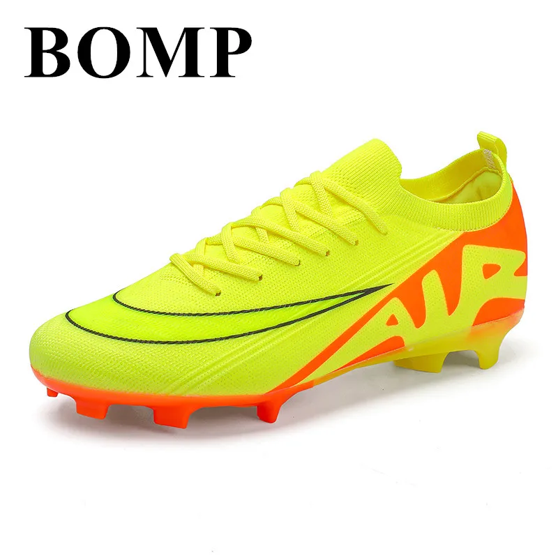 High Quality Yellow Men's Soccer Shoes Turf Training FG Football Sneakers Man Outdoor Sport Futsal Shoes Men zapatos de futbo