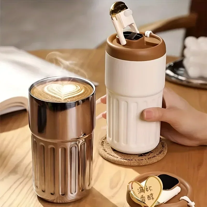 Stainless Steel Insulated Cup Display Temperature Coffee Cup Intelligent Car Mounted Water Cup Gift Drinking Tool