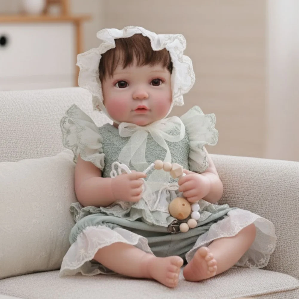 

Cloveray 20 inch Full Body Vinyl Realistic Reborn Baby Doll Super Cute Vinyl Doll High-quality Handmade Toy Children's Xmas Gift