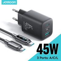 Joyroom 45W USB C/L/A Charger Mini Wall Charger EU UK Adapter Phone Charger for iPhone Earphone Mobile Phone Charger TO1