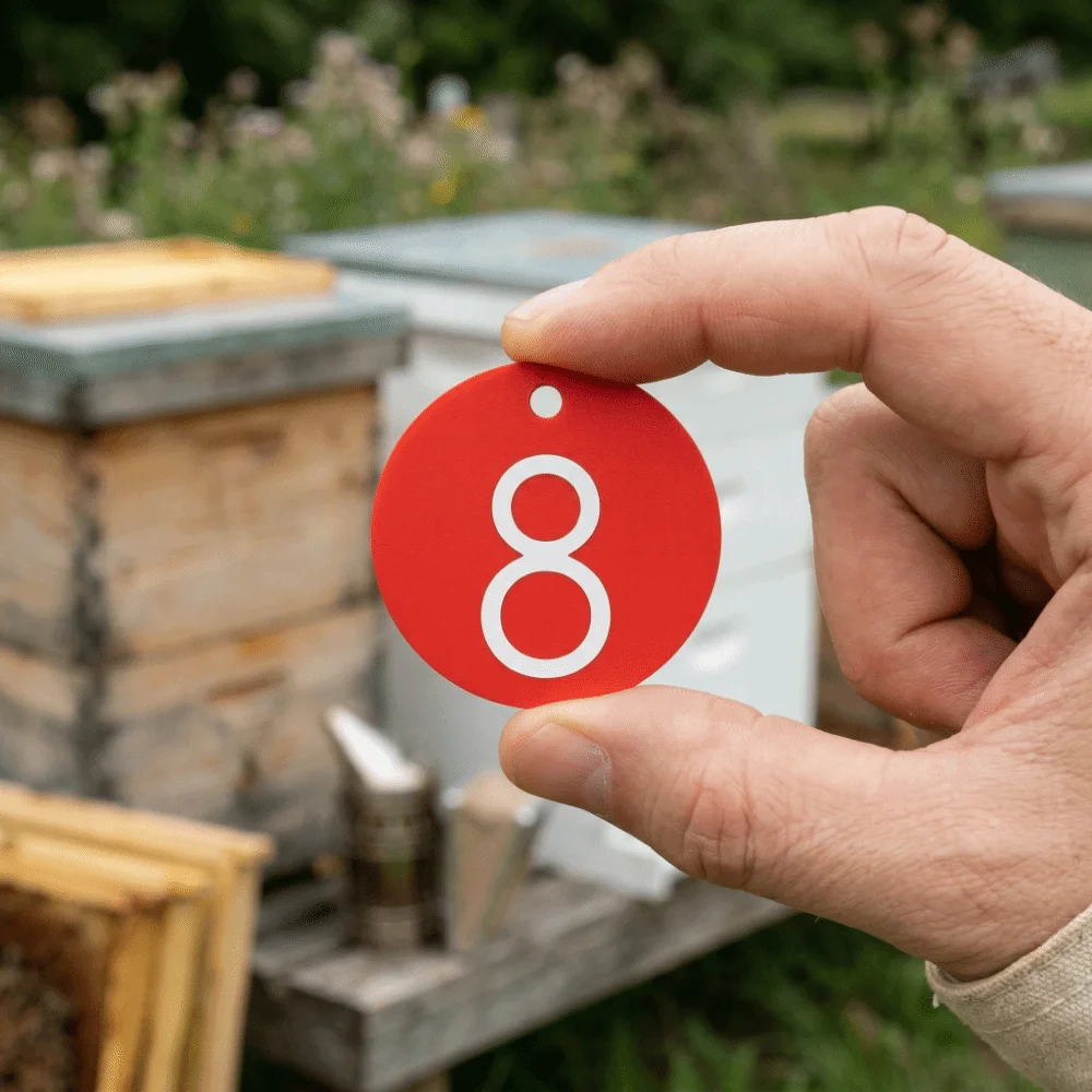 50Pcs Round Beekeeping Number Tags Small Holes Plastic Number Labels Colorful Marking Identification Tags Livestock Farming