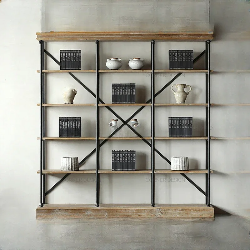 

Книжная полка из кованого железа/старой ели 5-слойная полка Богу Полка для ювелирных изделий из массива дерева/полка для хранения