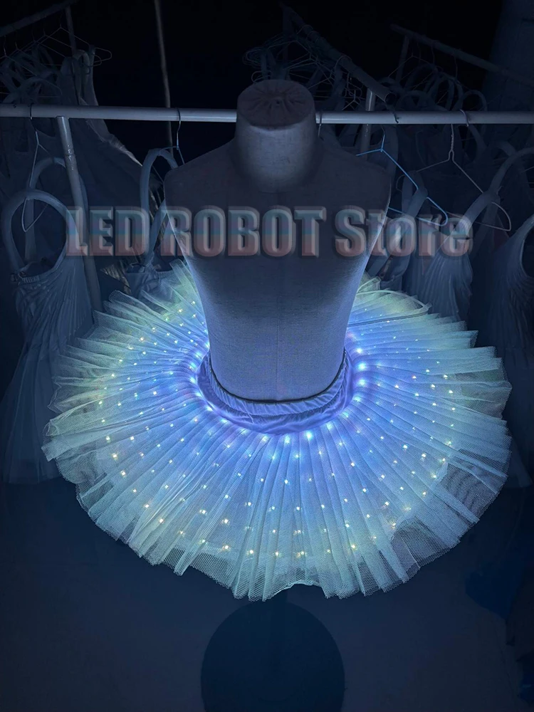 

Women Full Color Ballet Tutu LED Swan Lake Adult Ballet Dance Clothes Tutu Skirt Ballerina Dress For Party White Ballet Dress