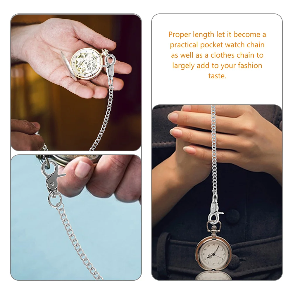 

4 Pcs Metal Waist Chain Costume Chains Pocket Watch Jeans Decorations for Clothes Pants Bag Waistcoat Bridegroom Belt