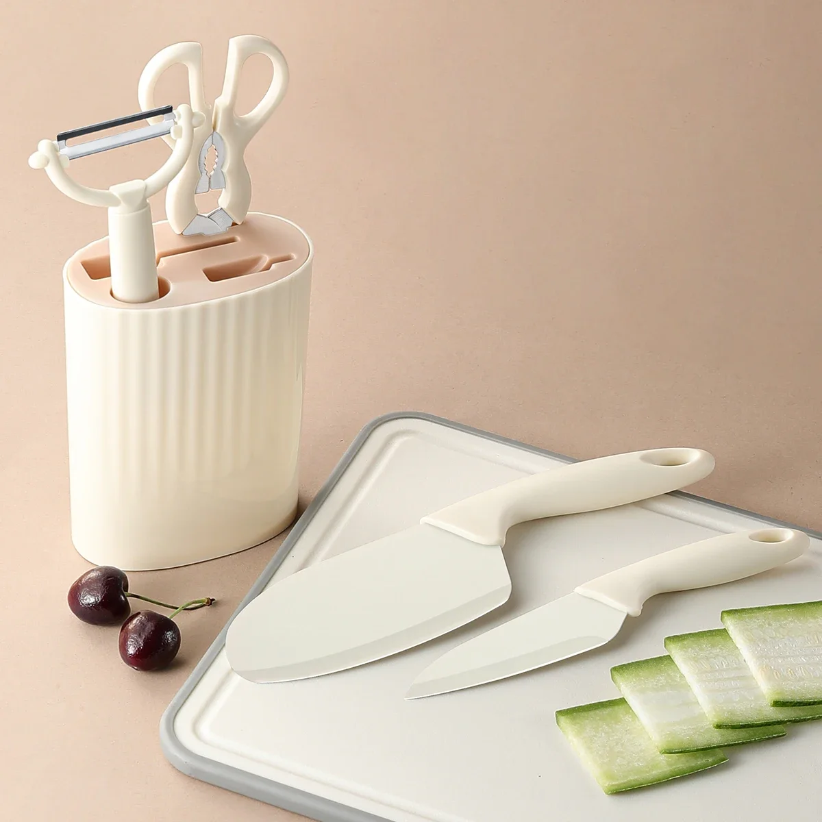 5-Piece Kitchen Tool Set Small Chopping Knife Scissors Fruit Knife Peeler Knife Block Suitable for Household