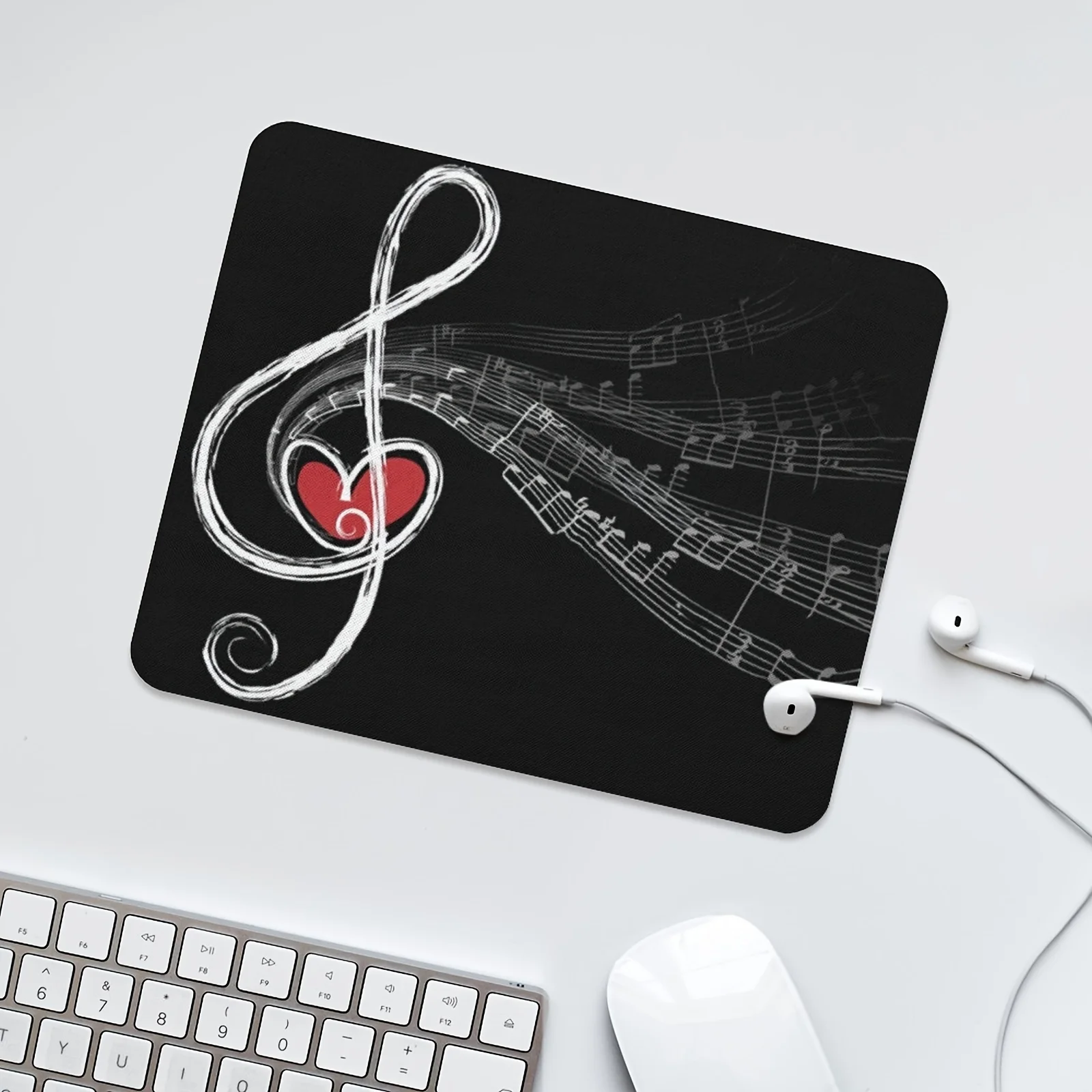 

Casual Style Music Mouse Pad Non-Slip Textured Surface for Speedy Operation Office Computers and Laptops Mouse Pads for Desk