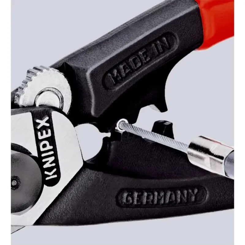 KNIPEX 95 62 190 7 1/4-Inch Wire Rope Cutter - Multi-Combination Pliers, Tether Attachment, Comfort Grip