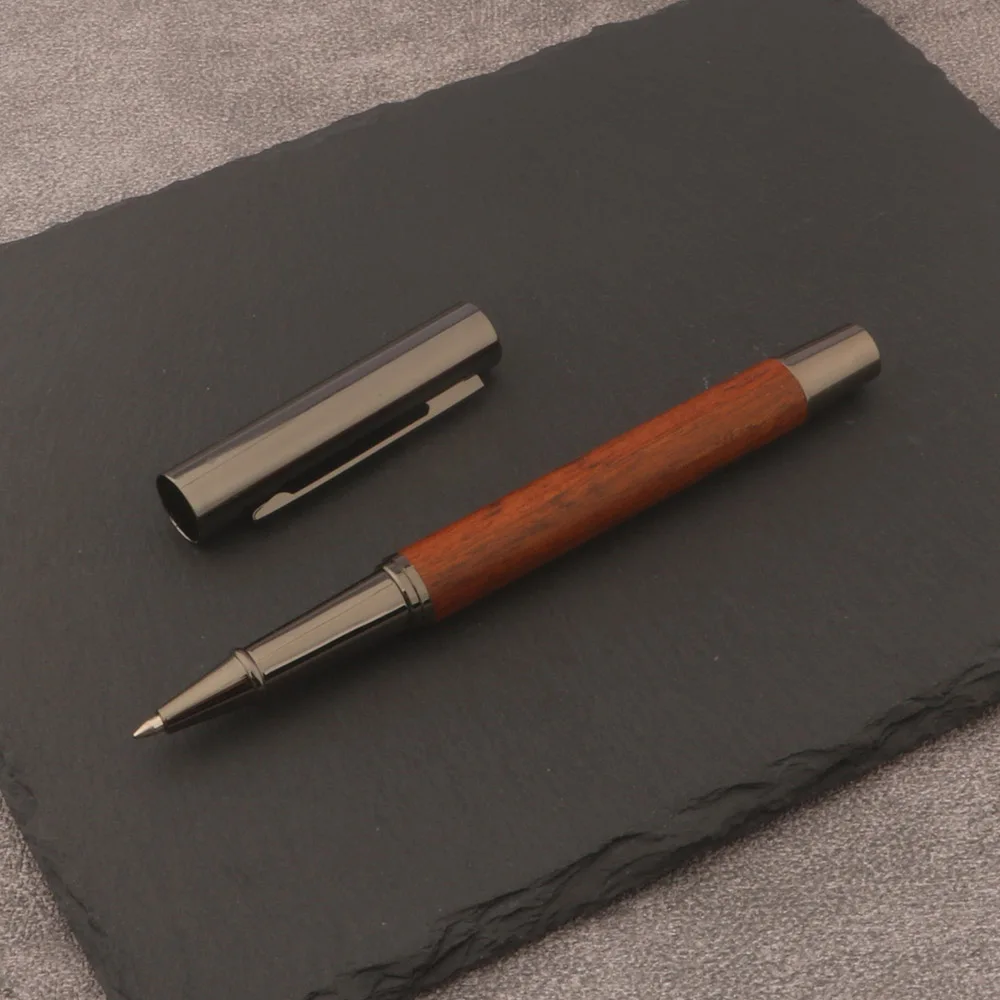 

High Quality Wood Rollerball Pen Rosewood Signature Pen Metal Accessories Business Office Writing Supplies ink pens