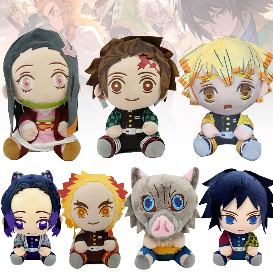 20 سنتيمتر اليابان أنيمي شيطان القاتل Tomioka Giyu كامادو تانجيرو كامادو Nezuko Agatsuma Zenitsu ألعاب من القطيفة دمية Peluche النساء هدية #1