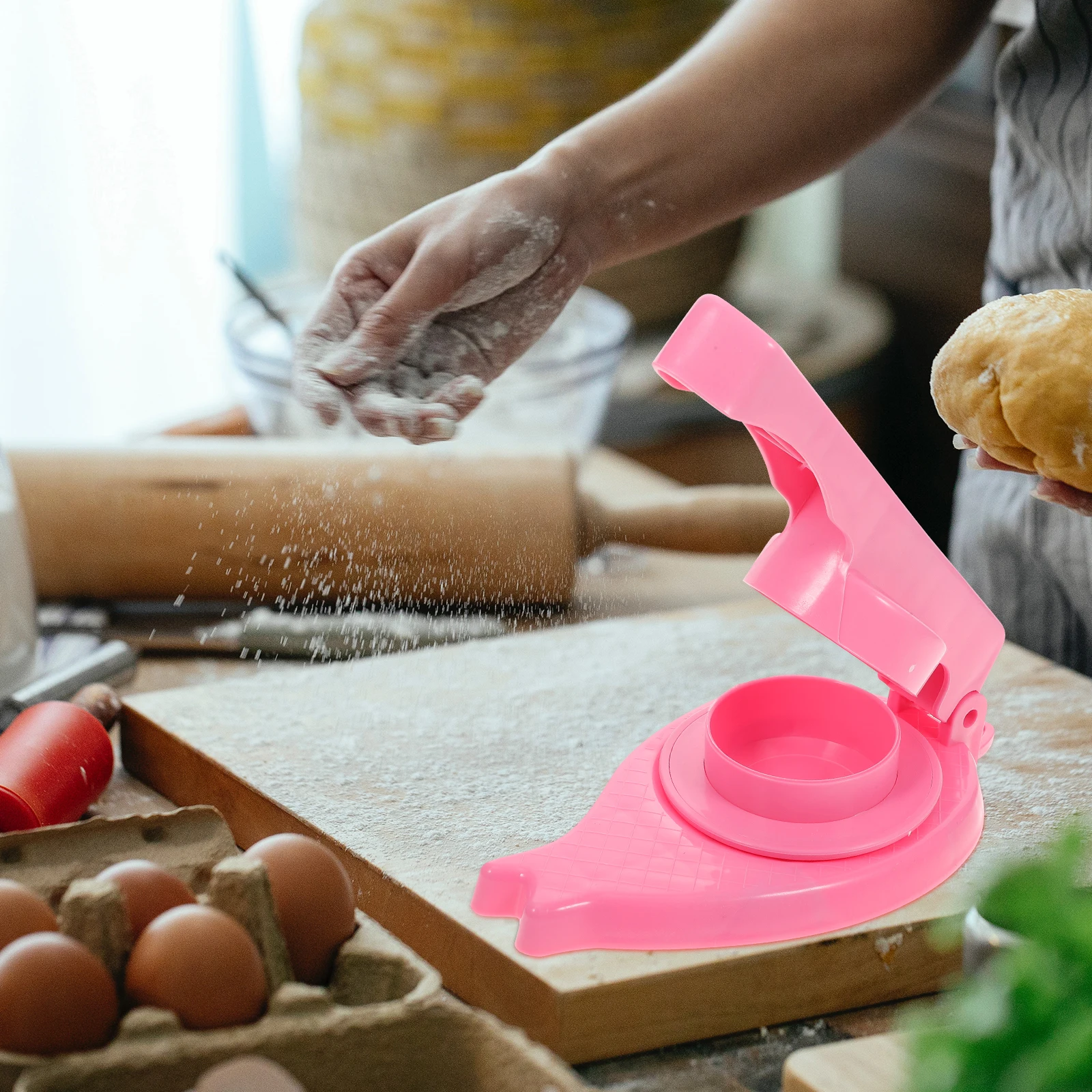

Plastic Dough Presser Dumpling Wrappers Maker Skin Mold Pink Safe Efficient Practical Design Convenience Daily Needs Kitchen