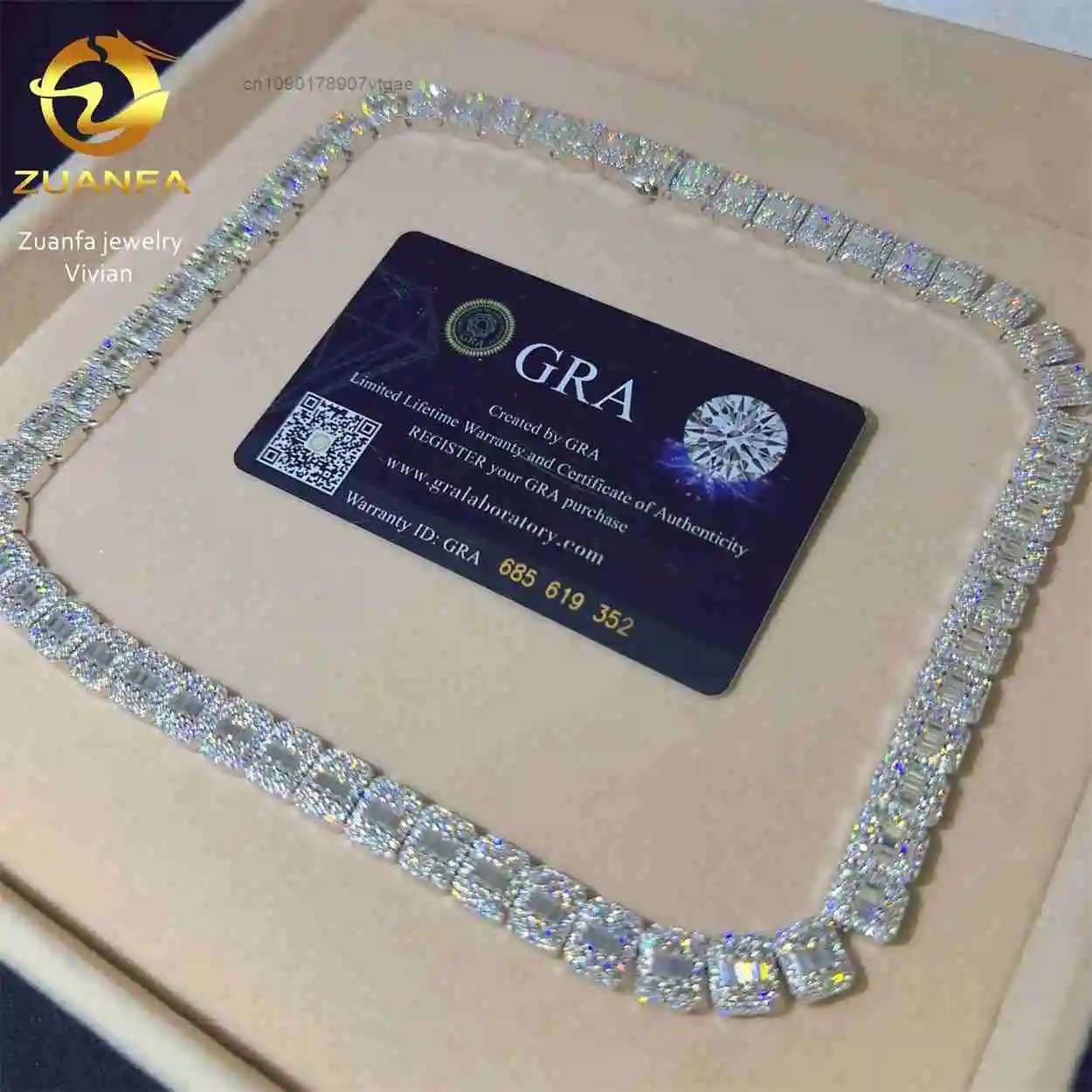 GRA Certificate 9MM Sterling Silver 925 Hip Hop Jewelry Hip Hop VVS Moissanite Cuban Link Cuban Link Chain Moissanite Diamond.