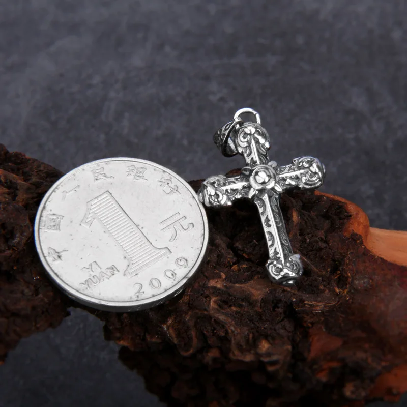 Unibabe Thai Silver Retro Cross Pendant Man Woman S925 Sterling Silver Vintage Small Cross Pendant Fine Jewelry