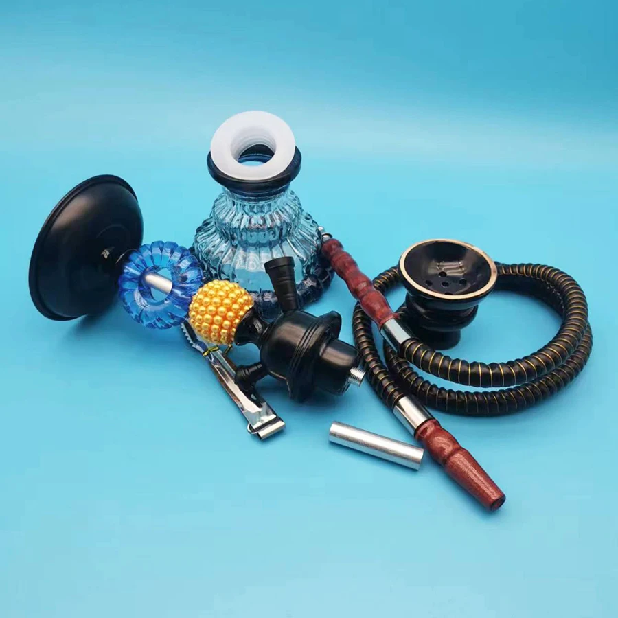 Arabia Hookah Set Small Single Tube Shisha Glass Bottle Ceramic Bowl Hose Pipe Hookah Accessories Birthday Gift