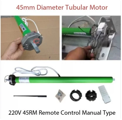DM45RM 50/12 tubular motor for electric roller shutter doors/awnings, supports manual control  remote