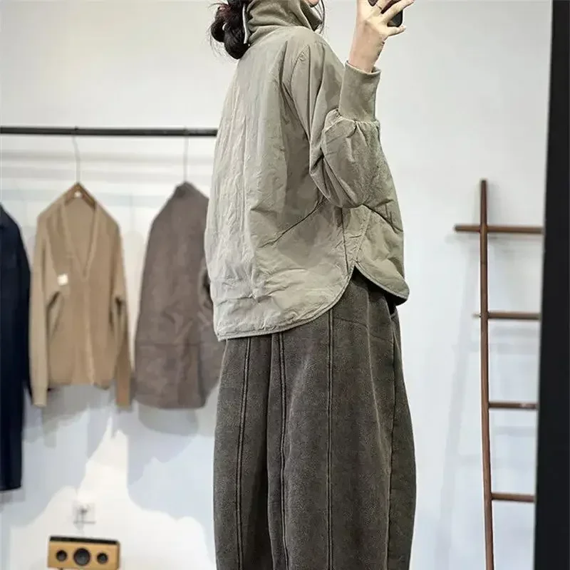 ฤดูใบไม้ผลิใหม่คอเต่าHoodieผู้หญิงสบายๆอเนกประสงค์ผ้าฝ้ายสตรีPulloverหลวมแฟชั่นผู้หญิงเสื้อผ้า