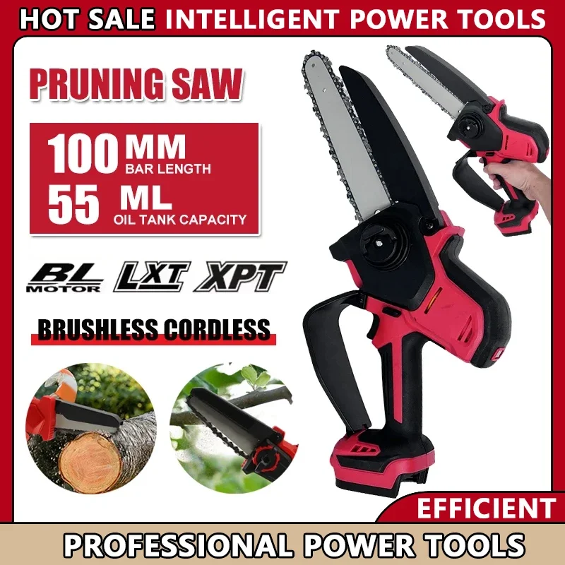 

Fit Milwaukee Brushless Cordless Electric Chain Saw Mini Pruning Saw for Garden Power Tools Compatible with 18V Battery
