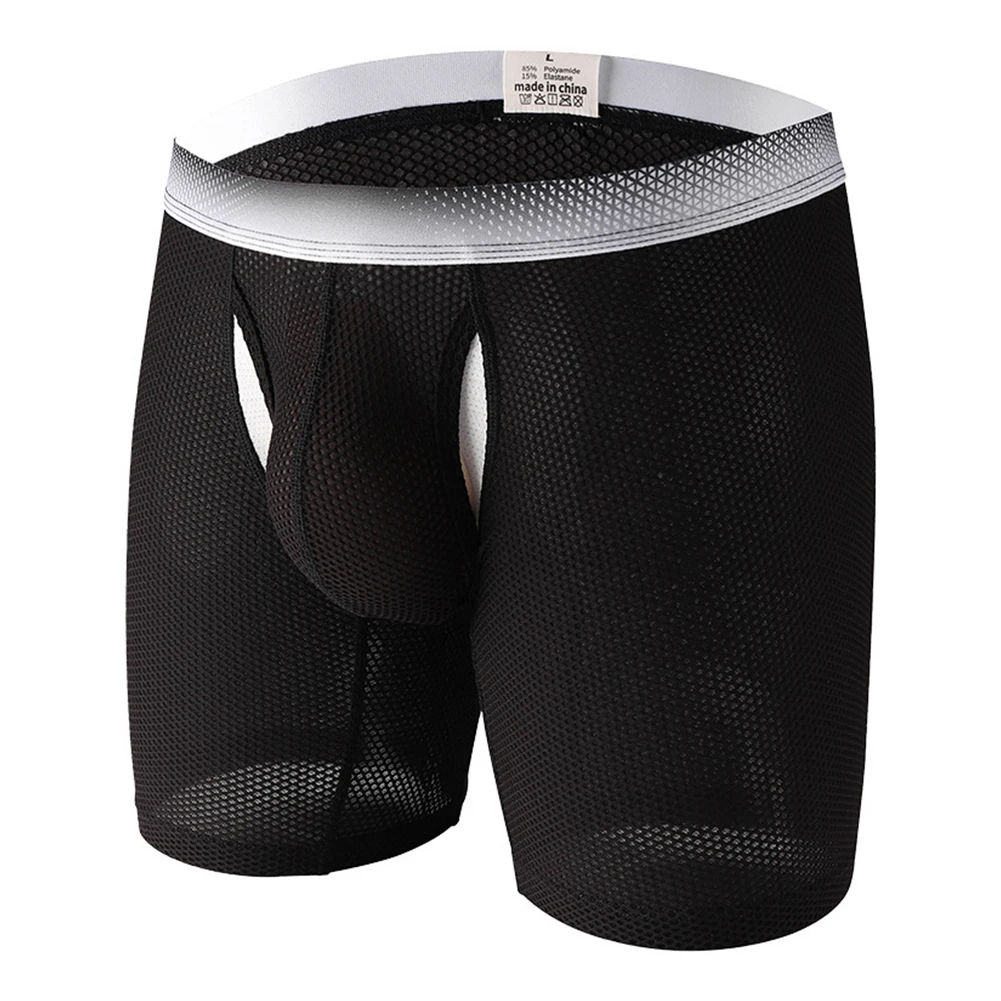 Breathable Long Leg Boxers Blue Breathable Trunks Casual Wear Classic Style Comfortable Fit Lightweight Fabric