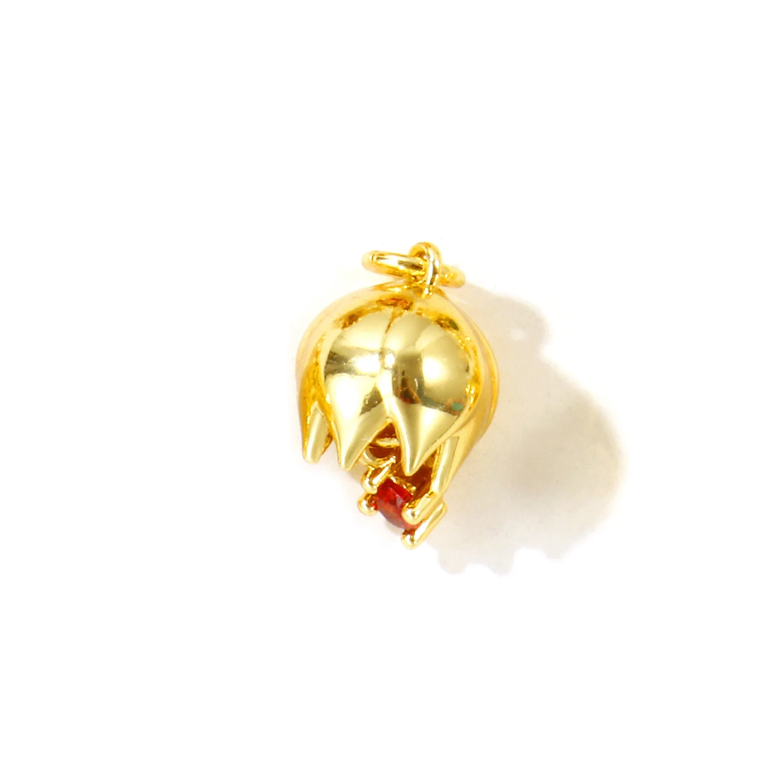 2 Stück Zirkonia-Geburtsmonatsblumen-Anhänger, 18K vergoldetes Messing, für DIY-Halsketten-Schmuckherstellung, Großhandel – Detail 7
