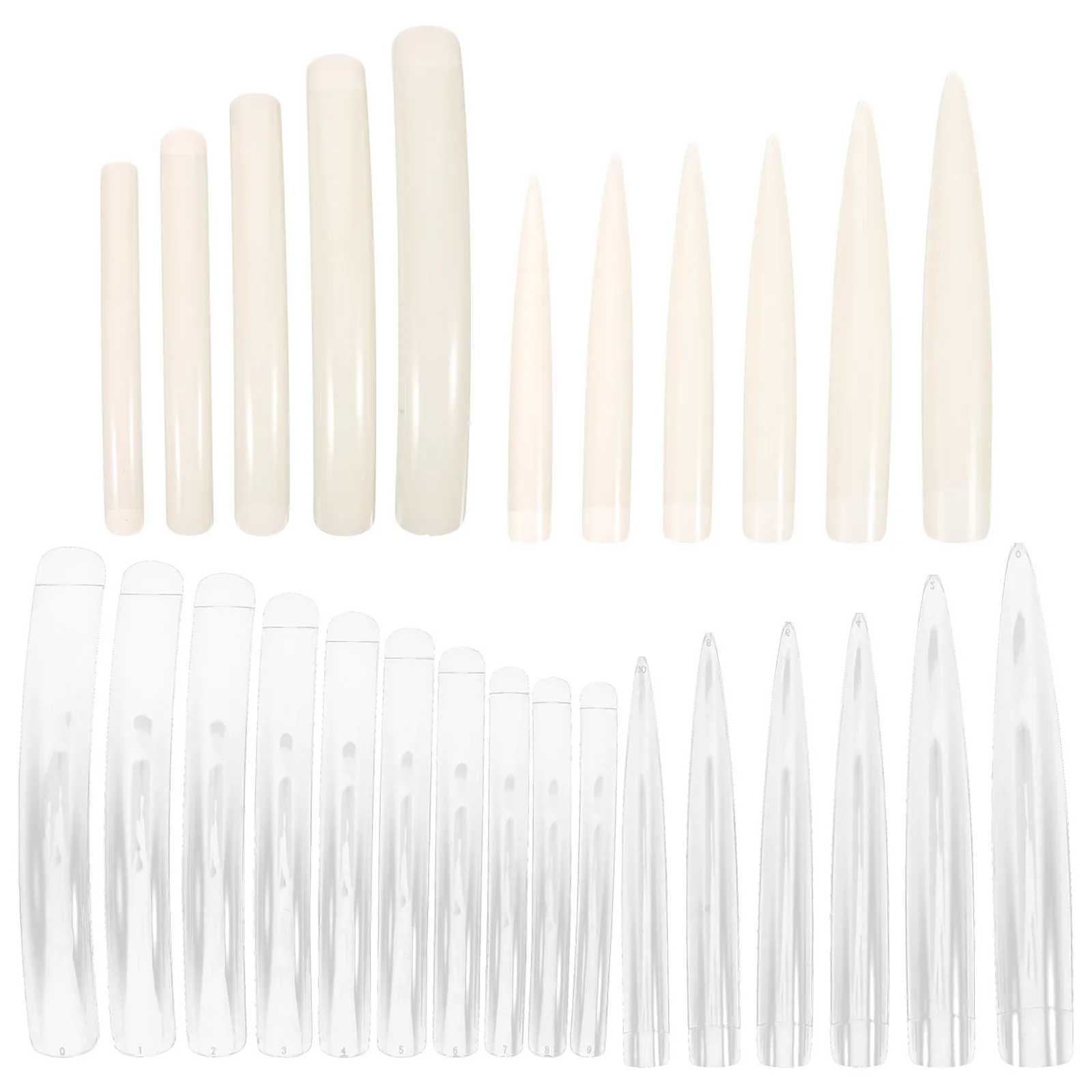 

44pcs Salon Fake Nails Full Cover Nail Tips Long False Nails For Women Manicure Clear Transparent Artificial Curved Press On
