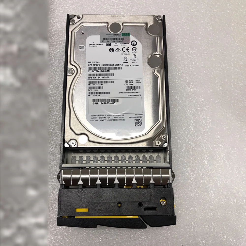 8TB For HP 3PAR8000 846590-001 841590-001 P9B44A 8T SAS 12GB 7.2K 3.5