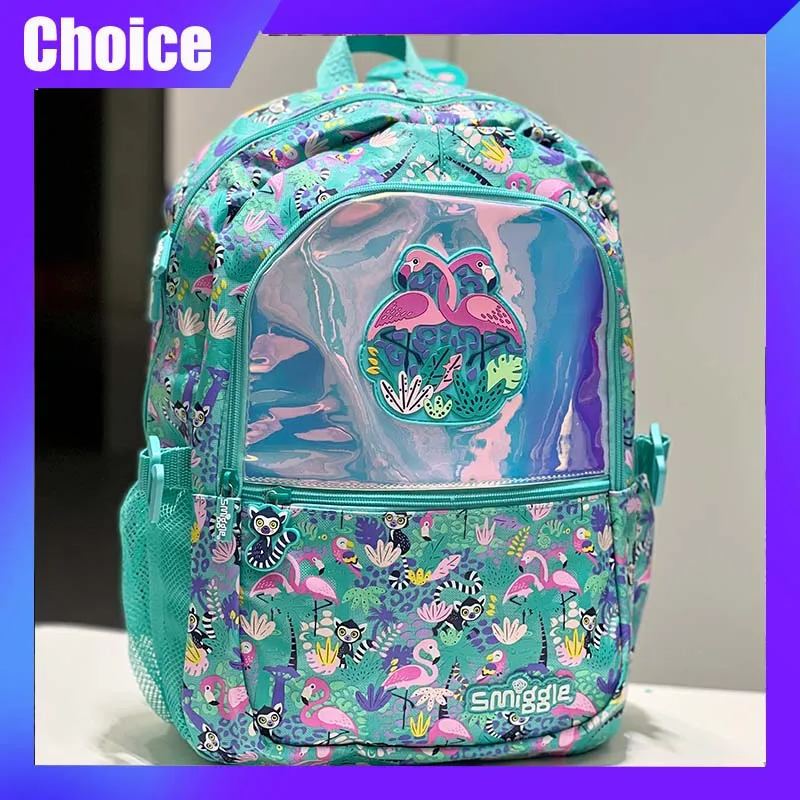 

Smiggle Flamingo Series Backpack Students Ultra-Light Large Capacity Schoolbag Cute Pencil Case Kawaii 650ml Water Cup Gift Kid