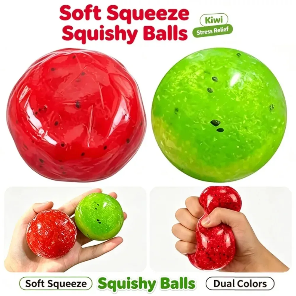 Hot Sale Squishy Handmade Watermelon Slush Toy Soft, Slow-Rebound Stress Relief Squeezy Toy Realistic Fruit Model Adult Gift