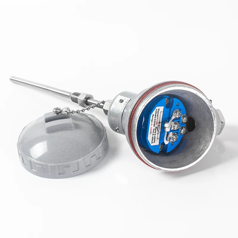 Armored Temperature Sensor PT100 Type 100C 200C 400C 600C Temperature Transmitter 4-20mA G1/4 Thread Temperature Transducer