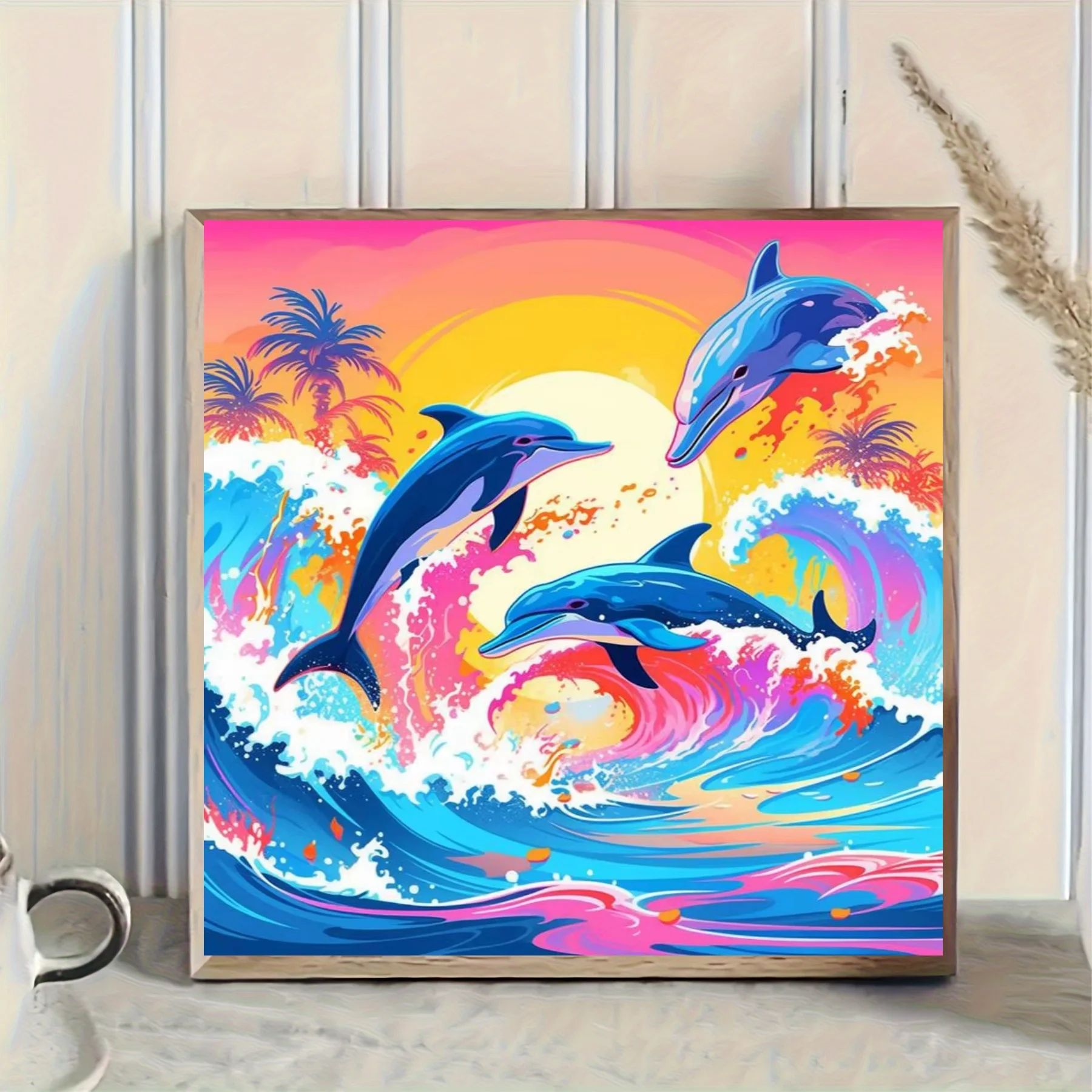 Paint By Numbers Pictures For Adults On Canvas With Framed Landscpae Digital Coloring Drawing Oil Flower Dolphin Animal Flora Paintings By Number Home Decor