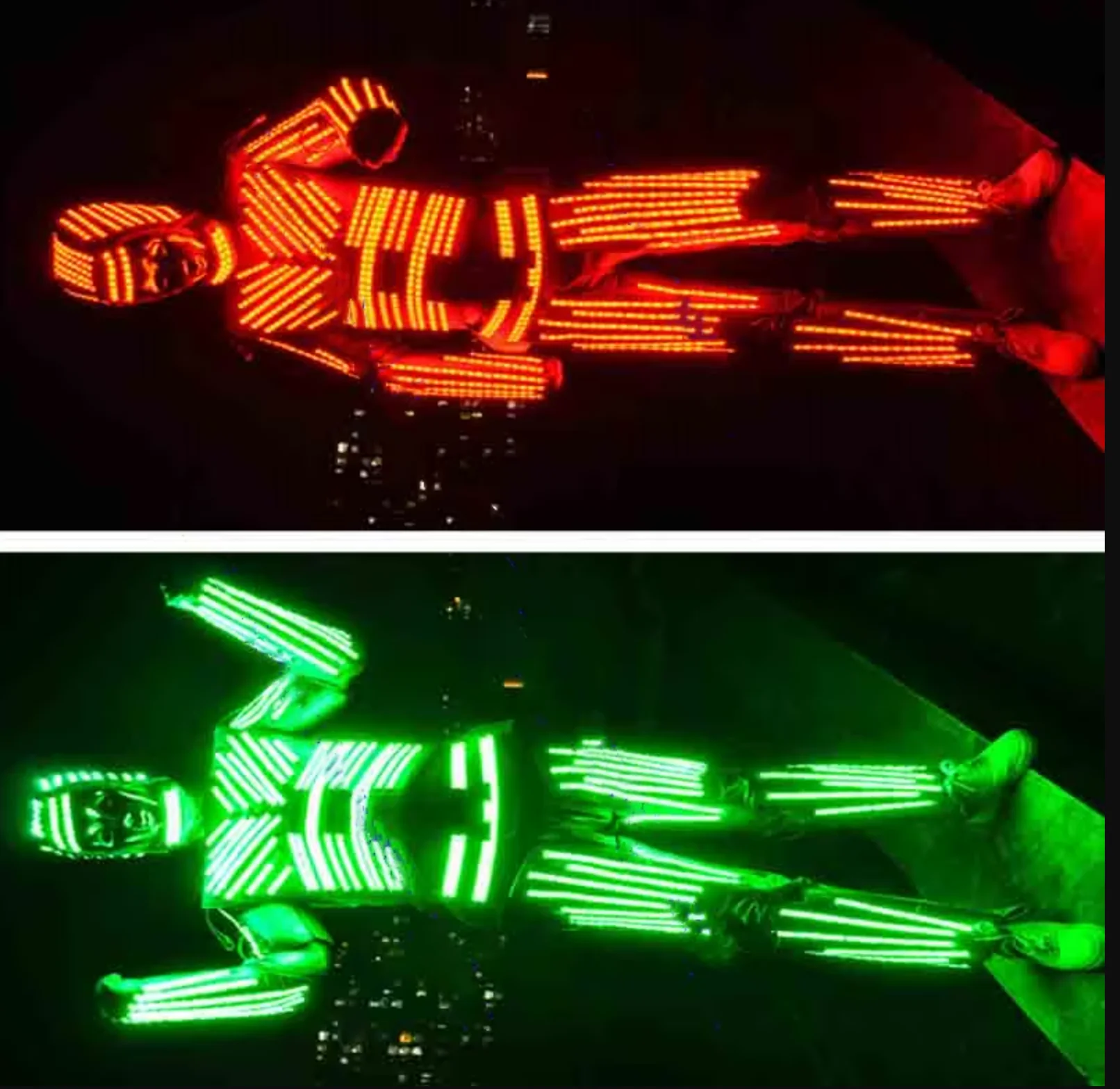 

LED lighting kryoman robot costumes LED lumious suits on stage night club circus theatre