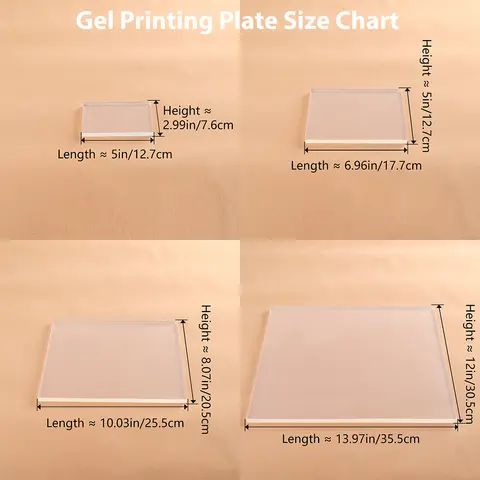 8.07인치X10.03인치 젤 프레스 모노프린팅 인쇄판 젤 플레이트 인쇄용품 재사용 가능한 젤 인쇄판 프레스 아트용