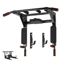 Hot Selling Multi-Function Steel Gym Wall Mounted Pull-Up Bar Black Doorway Chin Up Dip Stand Indoor Parallel Bars