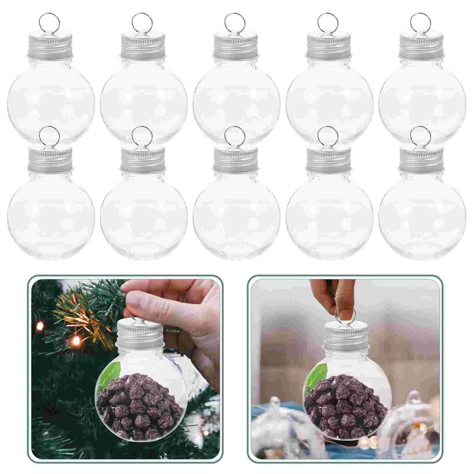 10 Pcs Christmas Spherical Bottle Nut Milk Bottles Daily Airtight Juice Decorations Empty Multi-function The Pet