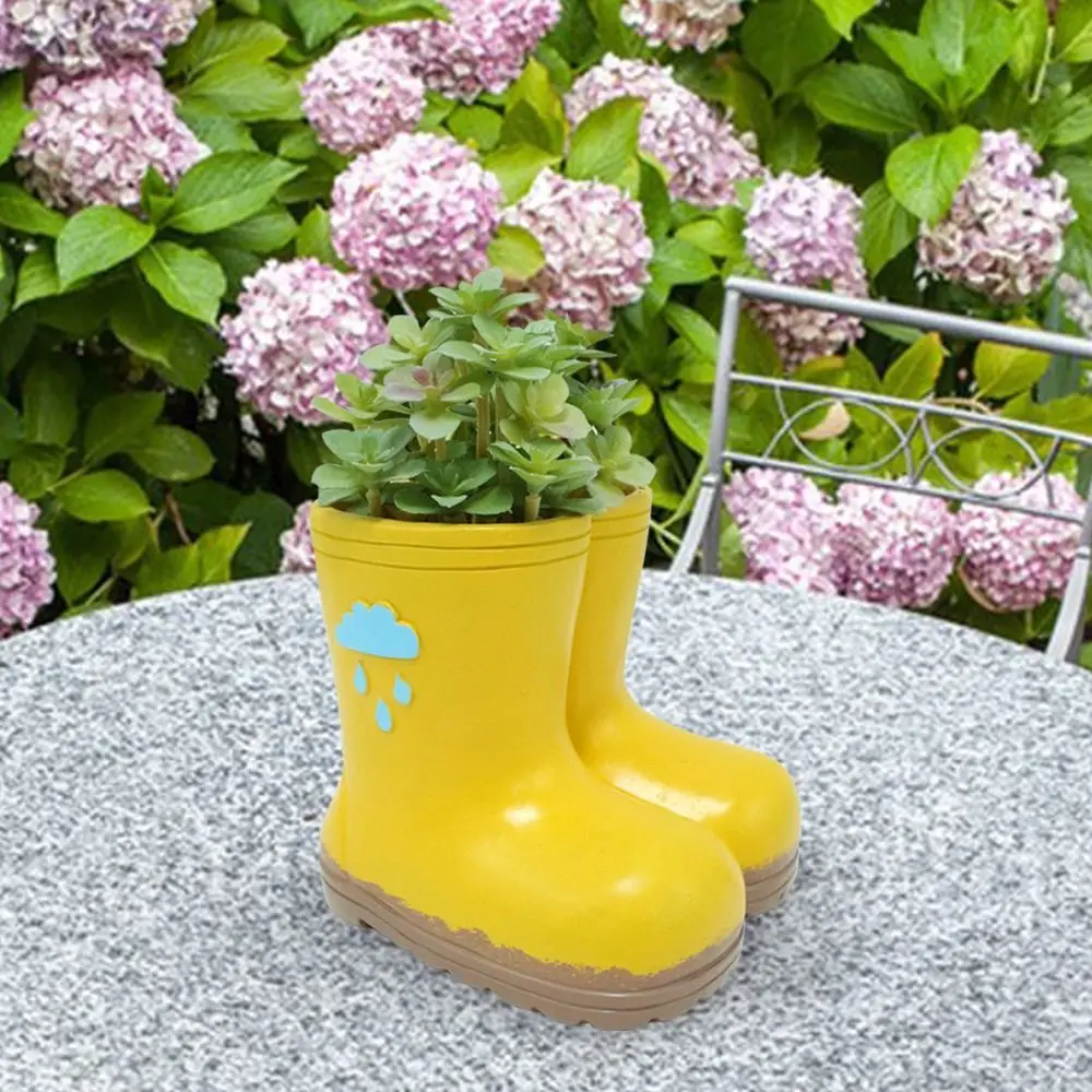 

Garden Decoration Resin Rain Boot Planter Decorative Funny Hydroponic Flower Holder Crafts Flower Pot Bonsai