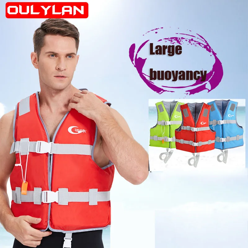 

Oulylan Adult Kids Life Jacket Large Buoyancy Vest Water Sports Swim Boating Surfing Snorkeling Rafting Motorboat Safety Vest