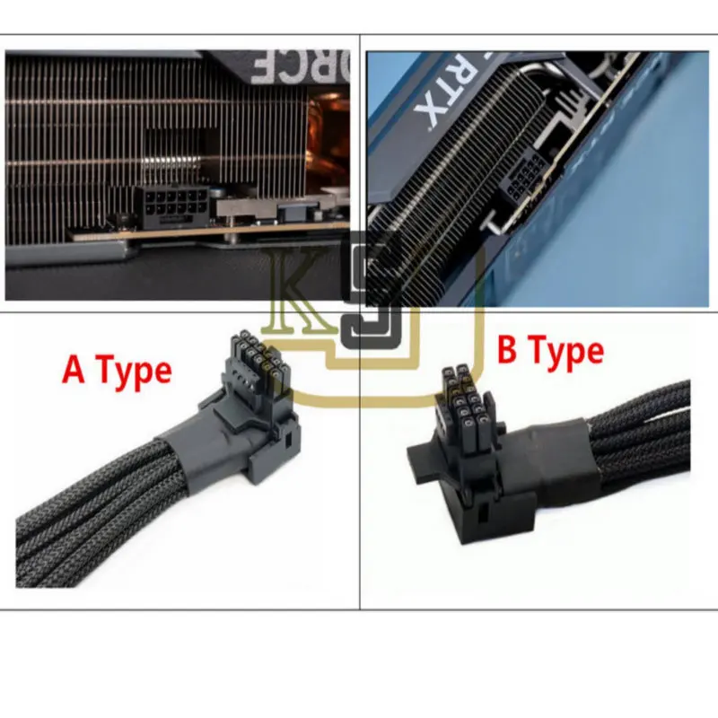 90 Degree Elbow 4090 12VHPWR 12+4Pin PCIE 5.0 16Pin to 2x8Pin PCI-E GPU Modular Power Supply Cable for Seasonic PSU