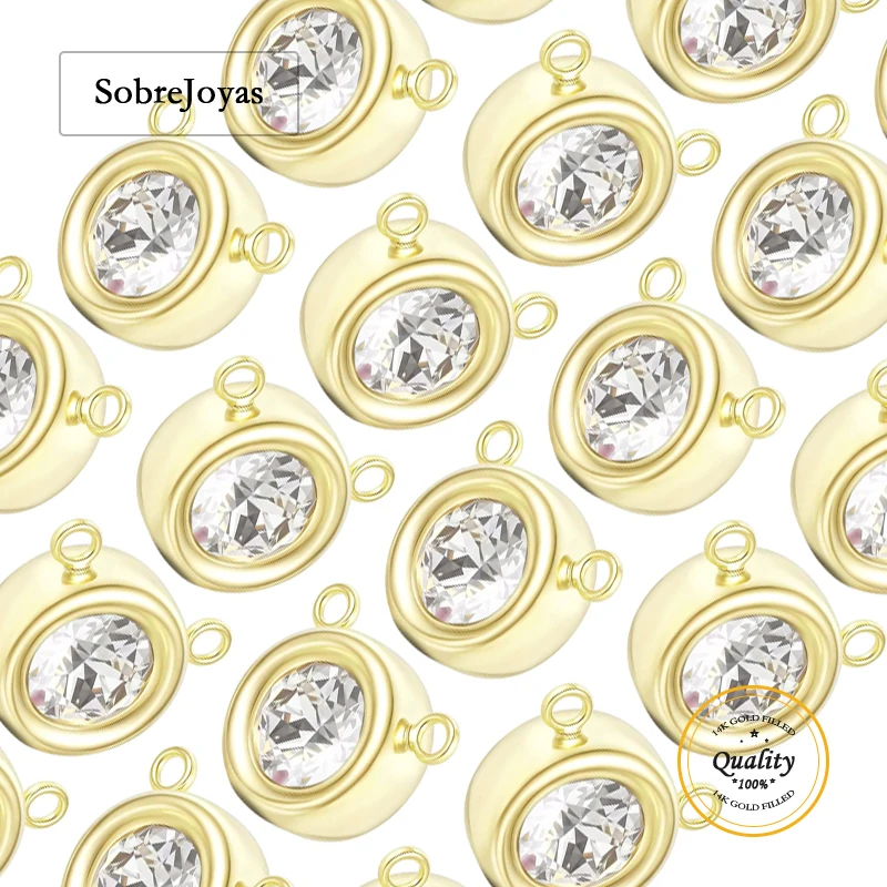 

Подвеска-коннектор из 14-каратного золота с двойными петлями V-образной формы 6 мм для ожерелья или браслета-подвески