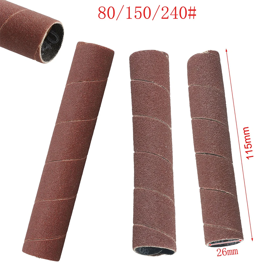 Manguitos de lijado de husillo, tambor lijadora de grano 80/150/240, papel de lija de óxido de aluminio, papel de lija para Pulido de carpintería de Metal, 1 ud.