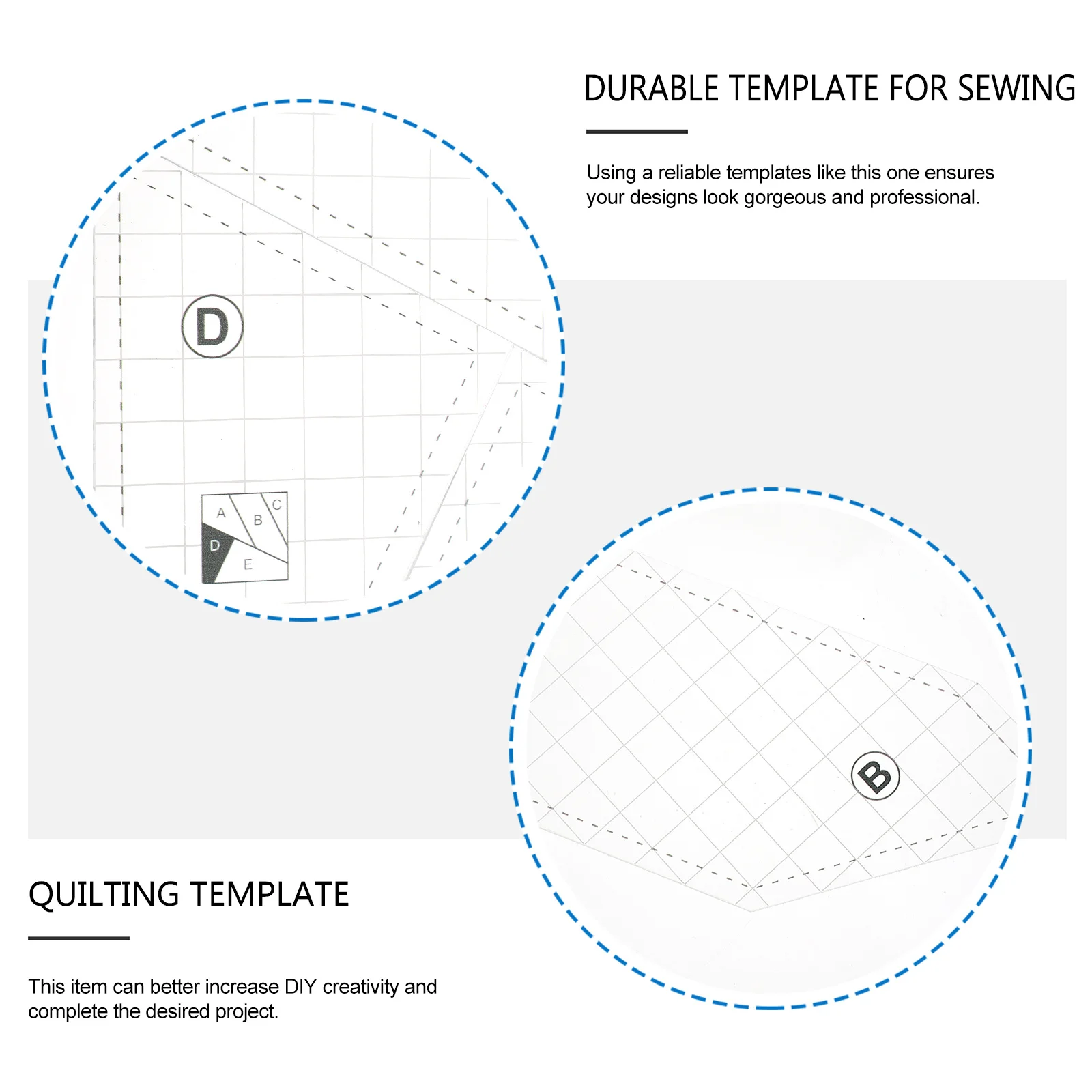 1 conjunto de régua de costura diy, material acrílico de alta qualidade, desempenho estável, longo tempo de serviço, ótimo para costura e bordado
