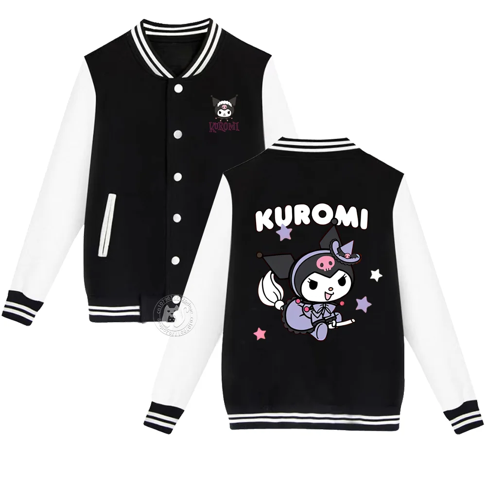 Sanrio Kids Fall/Winter Thickened baseball Uniform Boys & Girls Naughty Kumi Print warm coat Casual Fashion jacket