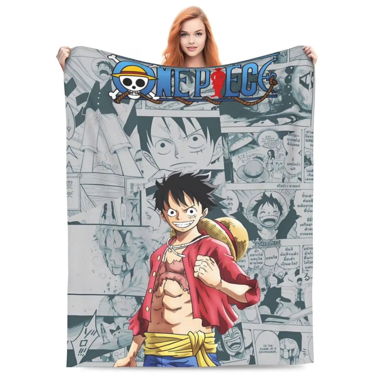 Super Soft Blanket Decorative O-One Anime P-Piece Throw Blanket Flannel Bedspread For Outdoor Fashion Sofa Bed Cover