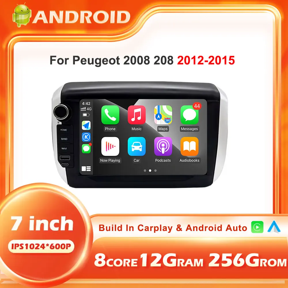 Car Radio For Peugeot 2008 208 2012-2015 Wireless CarPlay Android 16 Auto Car Intelligent Systems GPS Navigation Autoradio Tools