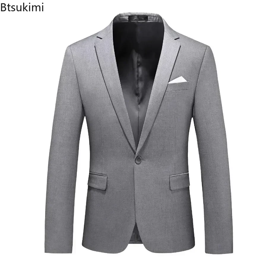 New 2025 Men's Suit Jackets England Style Slim Fit Evening Wedding Jacket Formal Business Uniform Casual Blazer Coat Male Jacket