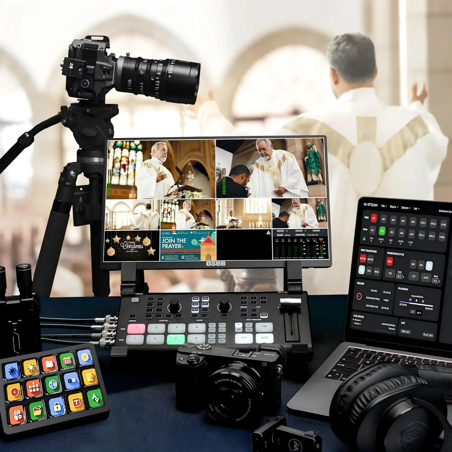 Osee GoStream Duet Mikser Wideo z Wieloma Kamerami Przełącznik SDI HDMI do Transmisji na Żywo 2 w 1 Przełącznik do Produkcji Transmisji na Żywo — zdjęcie produktu 6