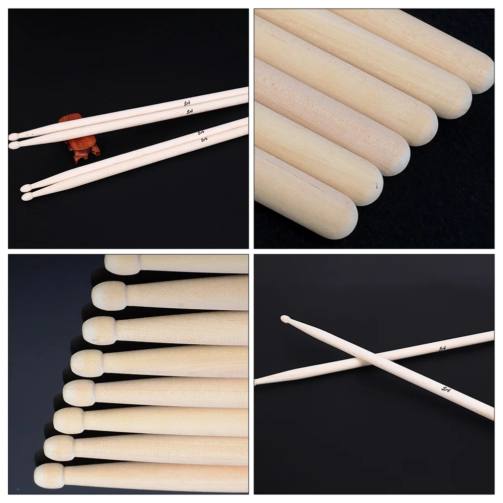 

2Pairs Maple Percussion Sticks 5a Durable Polished Surface Reduces Wrist Fatigue Ideal Younger Players Drum Stick