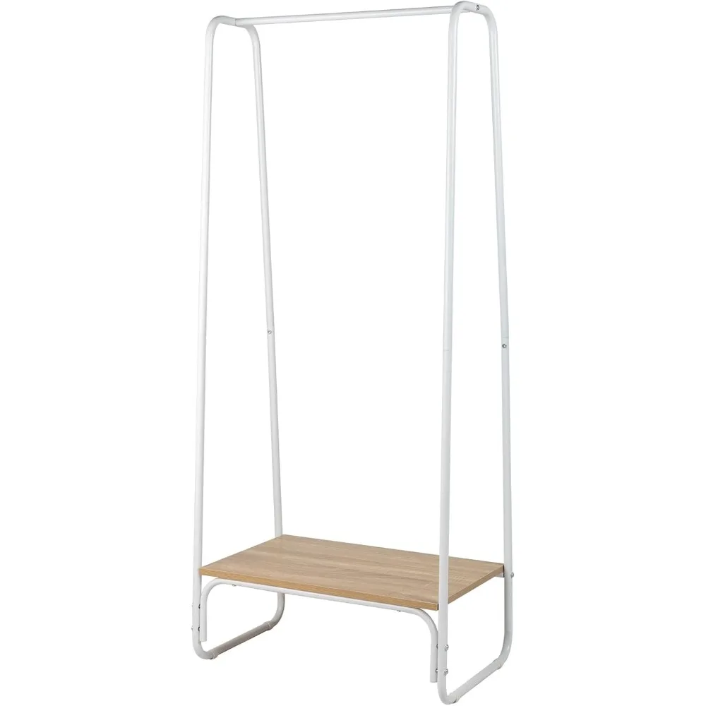 

Отдельно стоящая вешалка для одежды - Прочная вешалка для одежды с деревянной полкой - Вешалка для одежды для подвешивания одежды - Портативный шкаф для гардероба