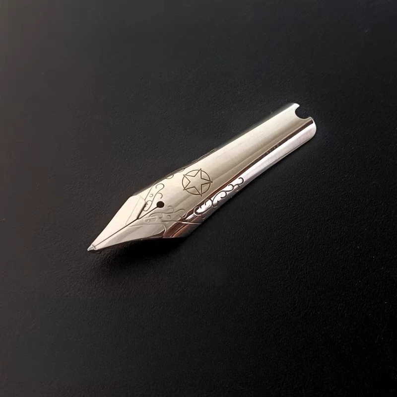 Double Layered Long Knife Stacked Tip Fountain Pen 1.0mm 2.5mm Hand Polishing Calligraphy Pen Tips Ink Pens Luxury Nibs Gift