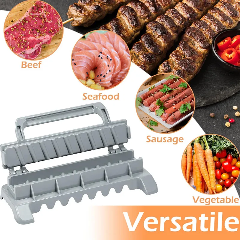 Reusable Portable Press Meat Kebab Maker Press Skewers Kebab Maker BBQ Meat Skewer Maker for Camping Barbecue Cooking Supplies