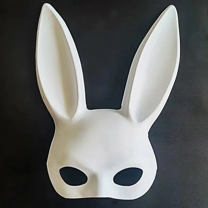 Maschera di coniglio Masquerade Bunny Half Mask Nightclub Dance festa di compleanno pasqua Halloween Costume accessorio Cosplay Sexy Girl White