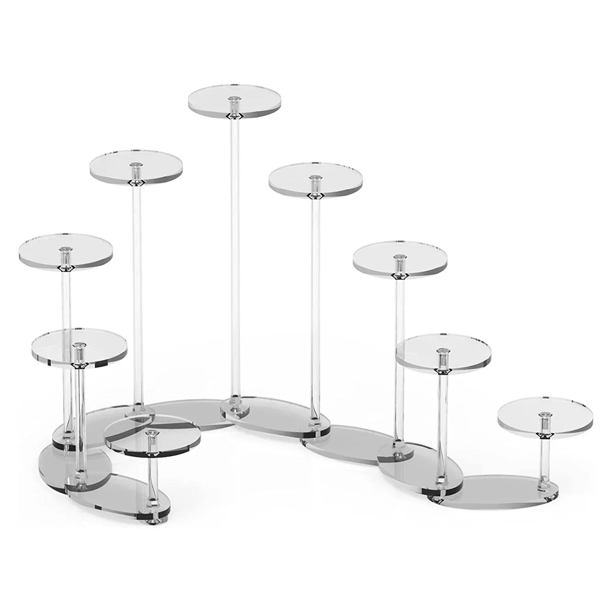 9 Tier Transformable Acrylic Display Stand Mini Figures Collectibles Organizer Holder Cupcakes Makeup Jewelry Display